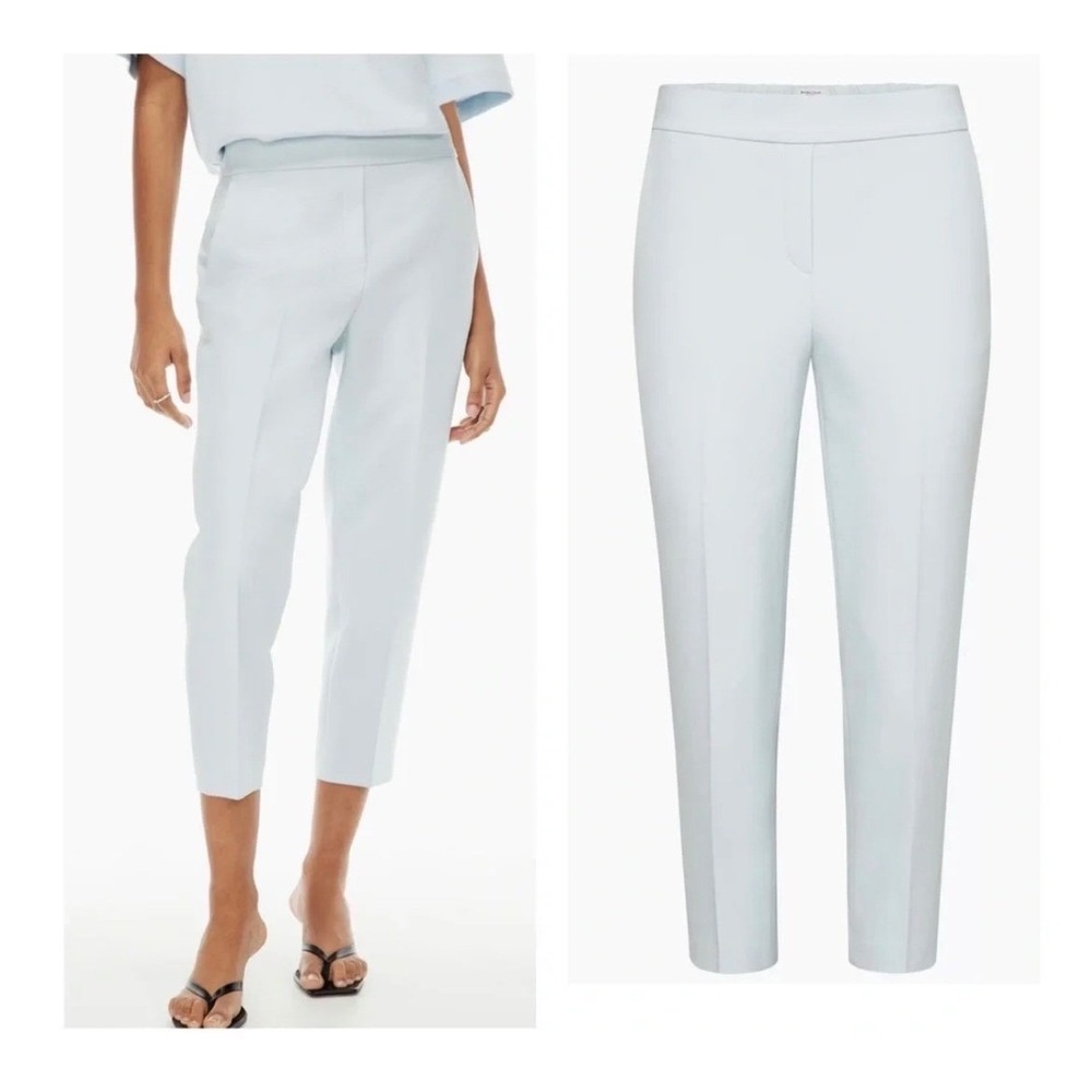 Aritzia Babaton Conan Cropped Pull-On Pants Light Blue Trousers 8 Career Office